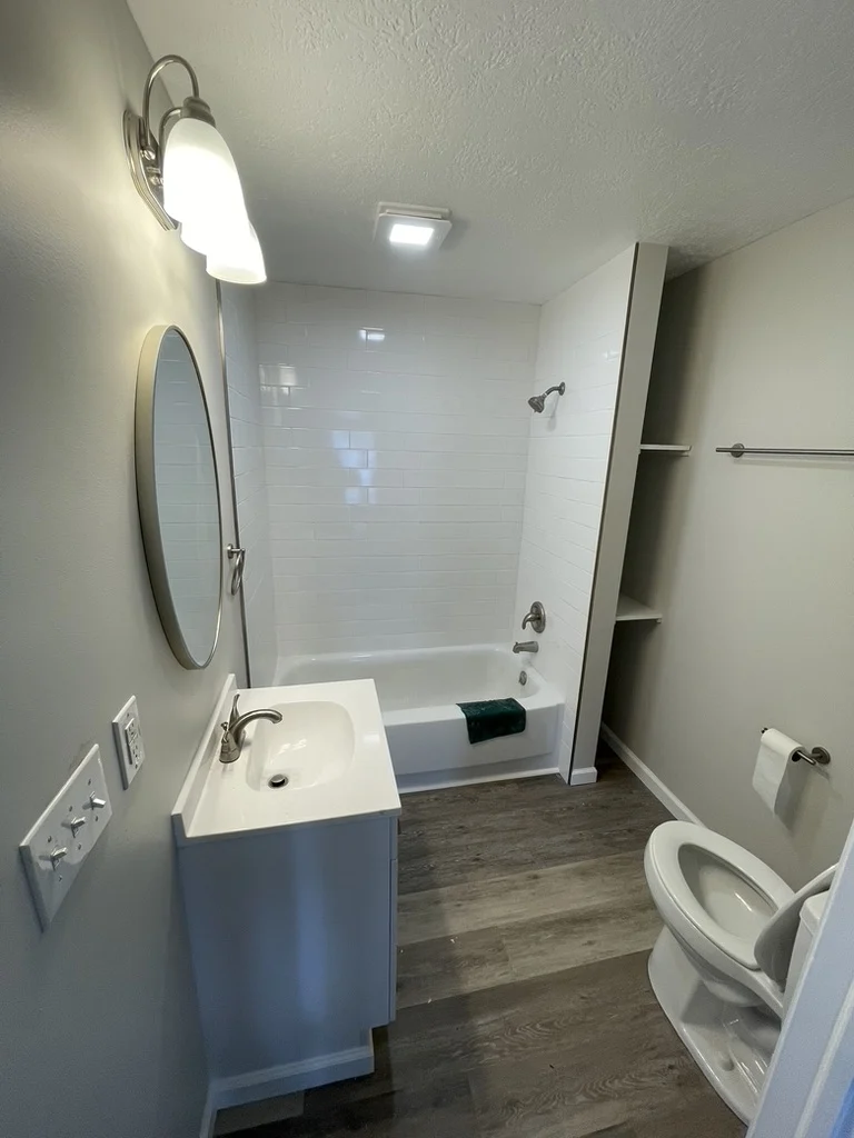 Renovated bathroom in the Sycamore homes project